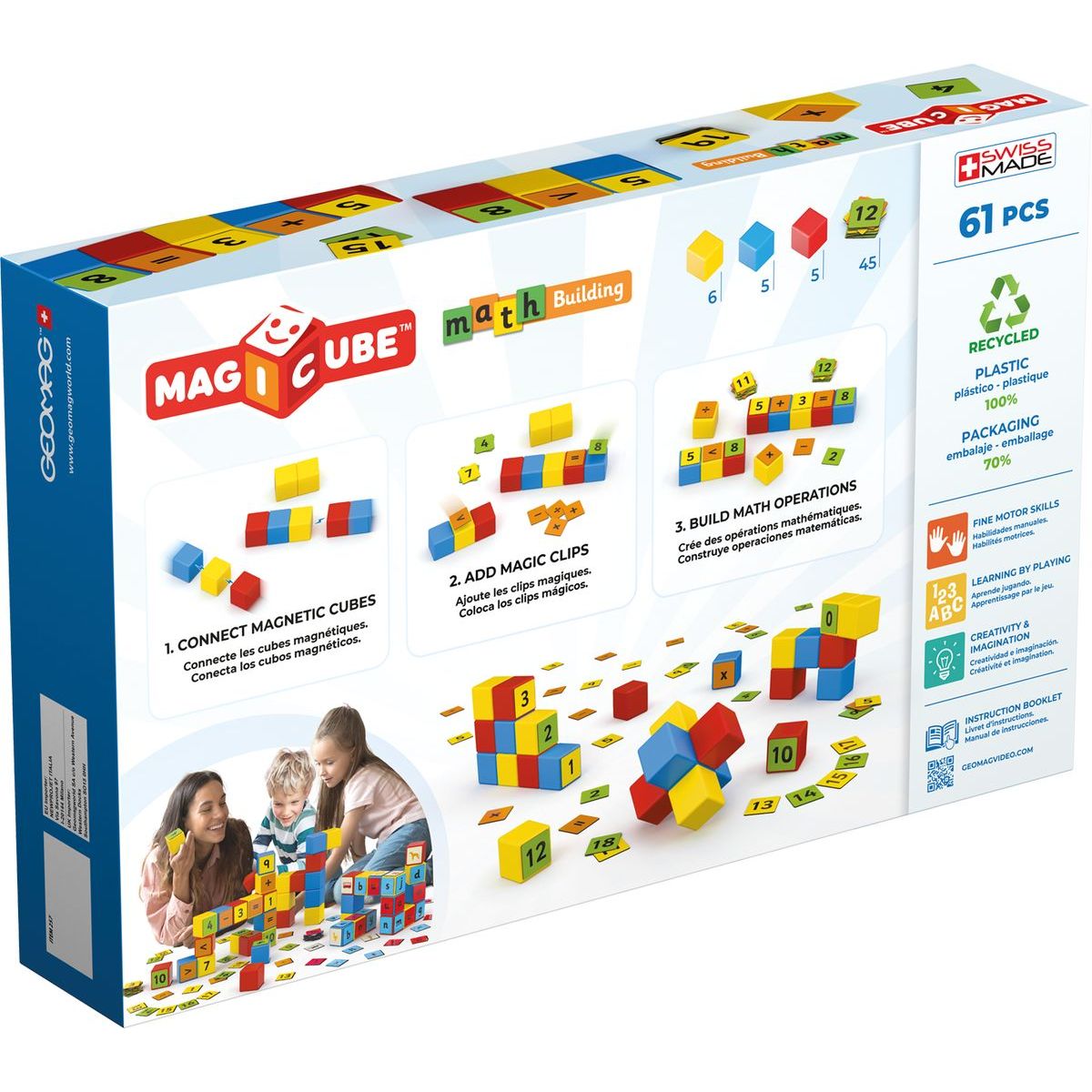 Geomag Magicube Math Building Recycled Clips 61 dílků