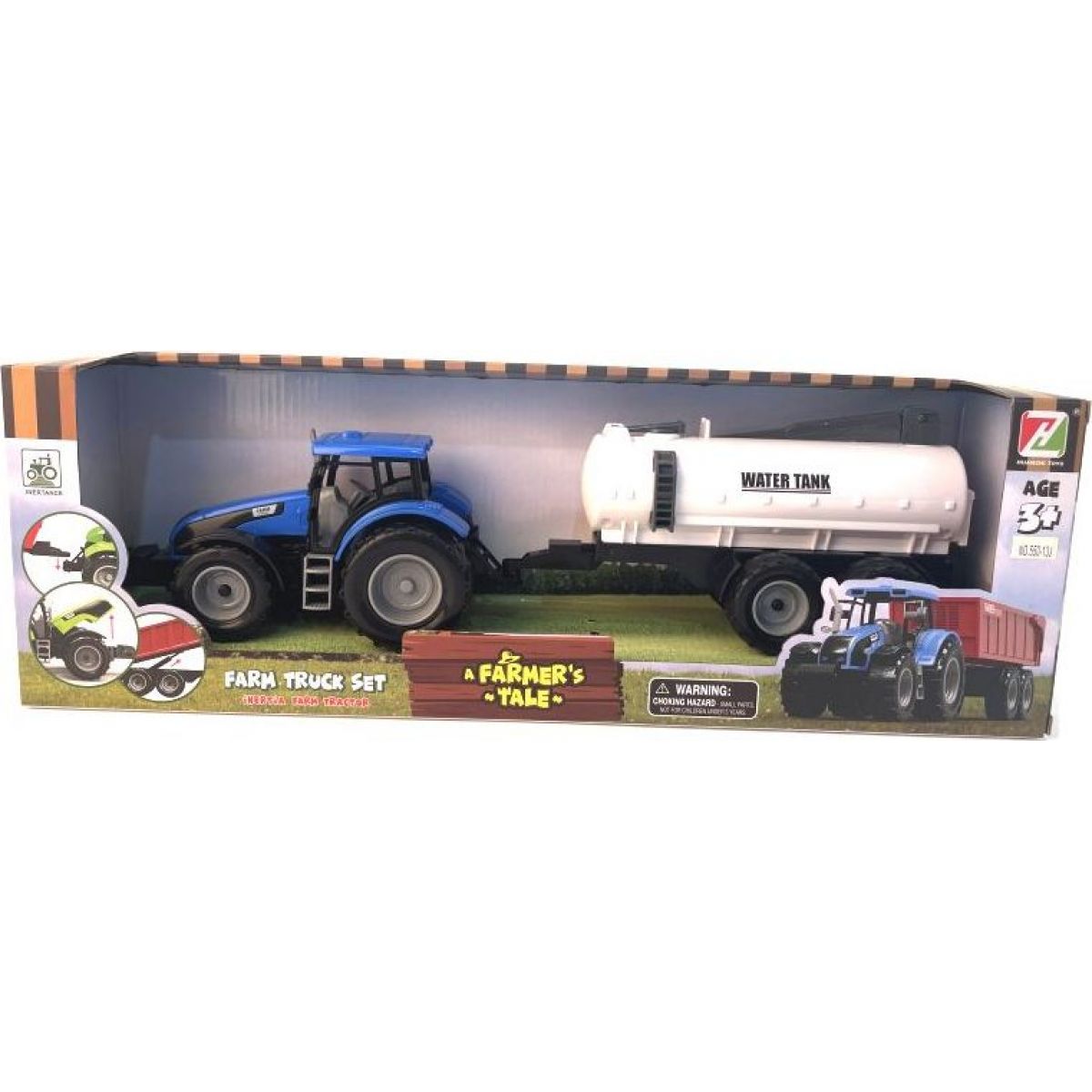 Alltoys Traktor na setrvačník s cisternou modrý