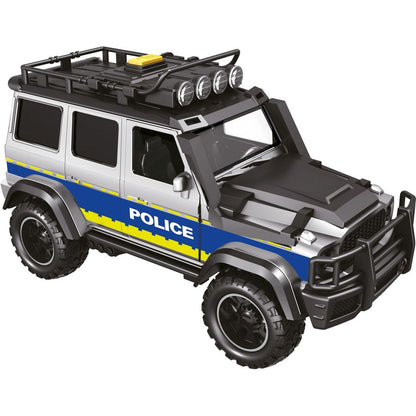 Sparkys CITY SERVICE CAR - 1:14 - Policejní auto s přívěsem a motorkou (se zvukem a světly)