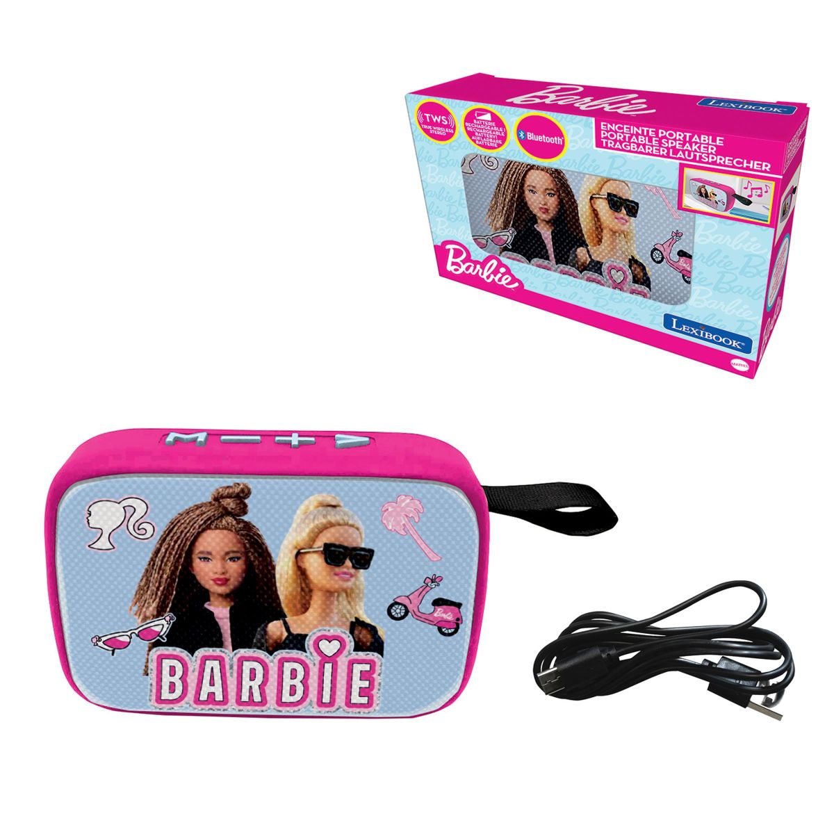 Lexibook Reproduktor Barbie s látkovým povrchem