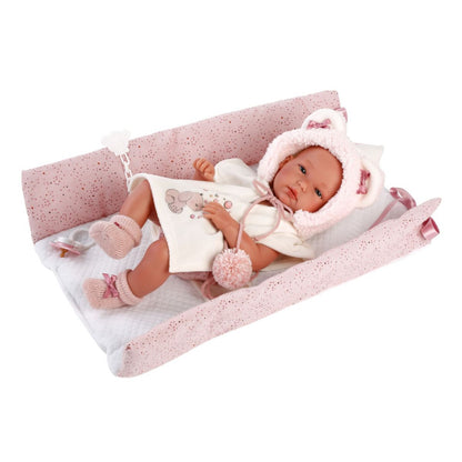 Llorens 63544 New Born holčička realistická panenka miminko s celovinylovým tělem 35 cm