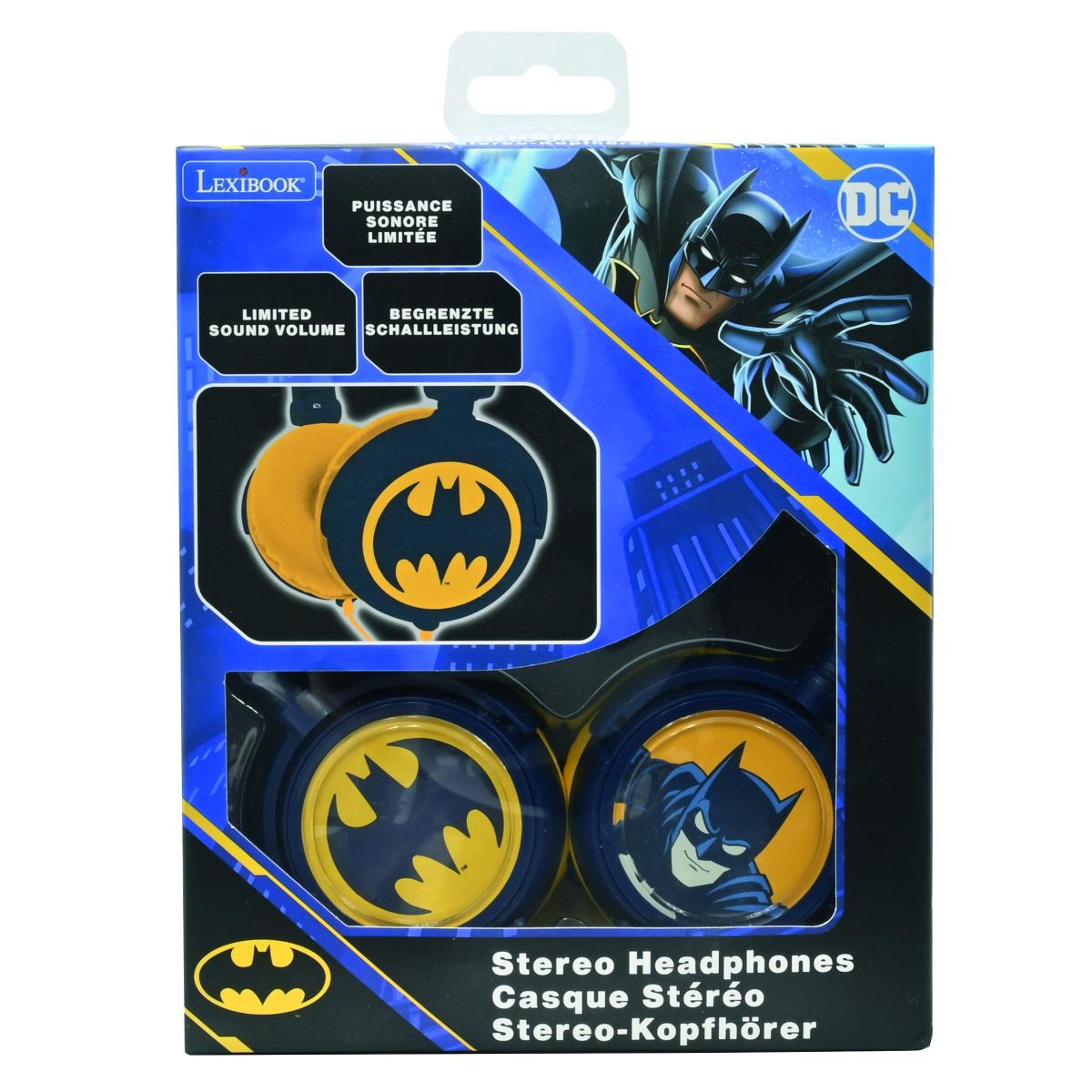 Lexibook Skládací drátová sluchátka Batman s limitem hlasitosti