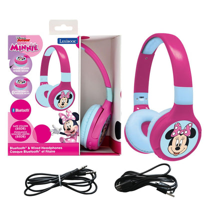 Lexibook 2v1 bluetooth skládací sluchátka Minnie s limitem hlasitosti