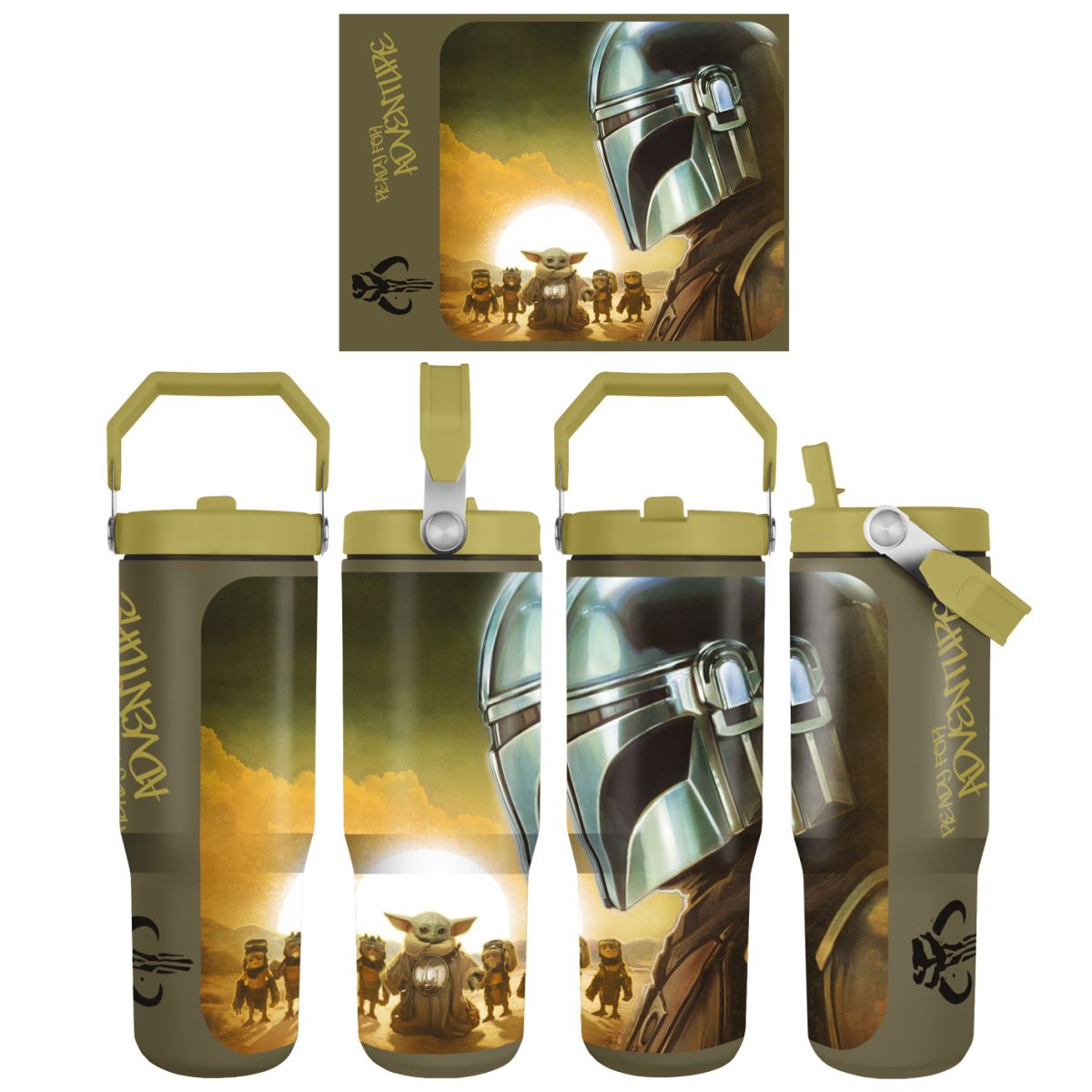 Pyramid International Mandalorian a Grogu cestovní hrnek s popruhem (Sunset)