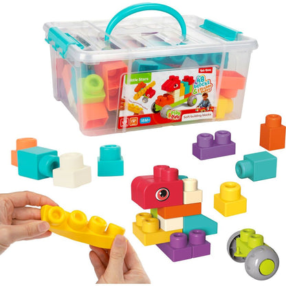 Teddies Kostky stavebnice 48ks plast v plastovém kufříku 26x12x19cm 18m+