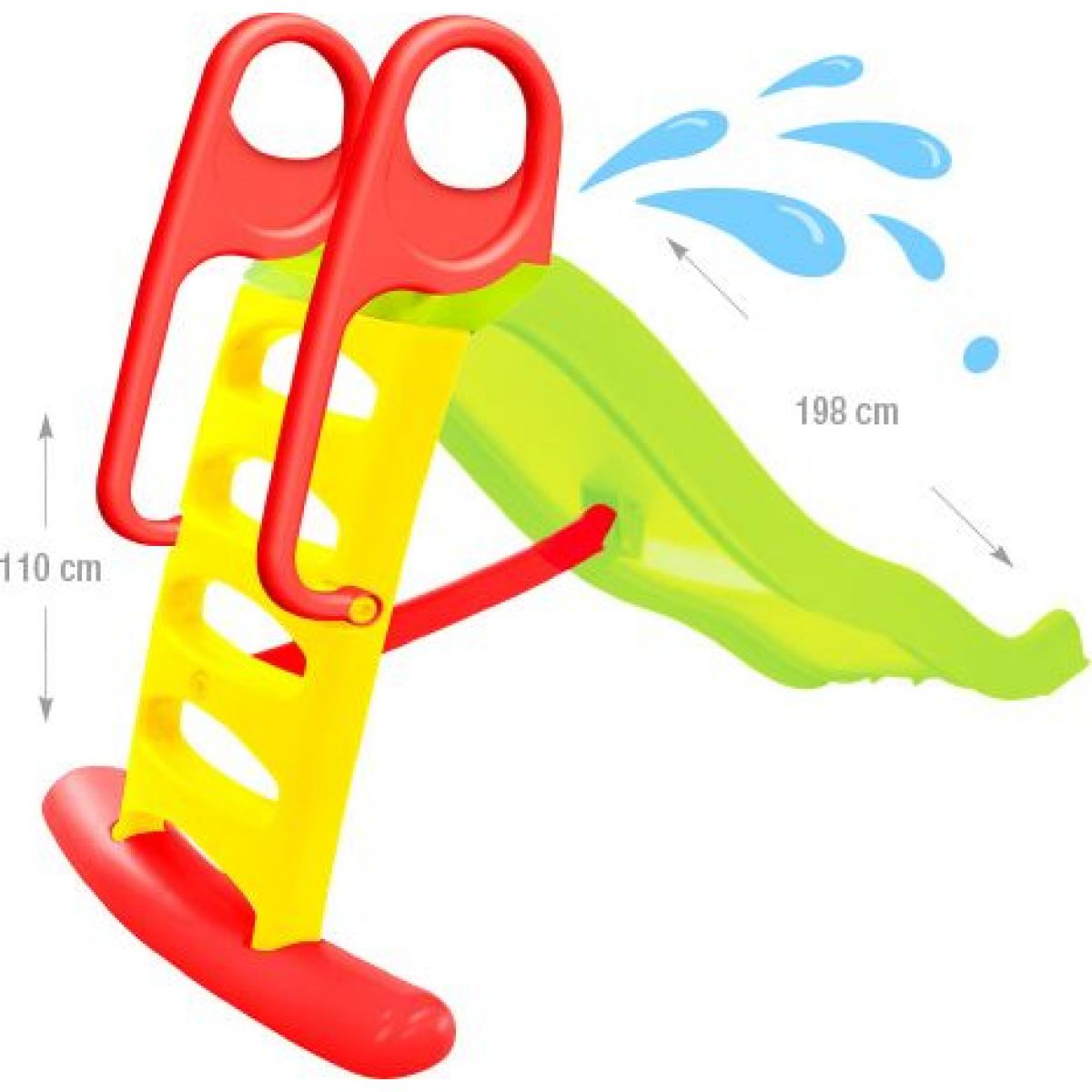 Mochtoys Dětská skluzavka 198 cm zelená