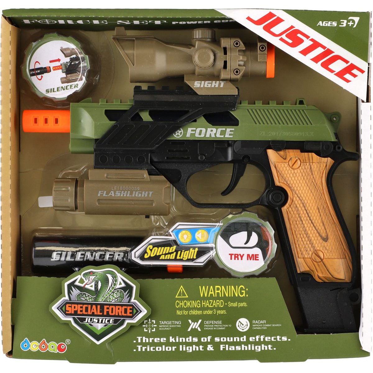 Teddies Vojenský set s pistolí, zaměřovačem a tlumičem