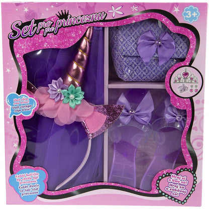 Alltoys Set pro princeznu pantoflíčky, kabelka, sukýnka, čelenka
