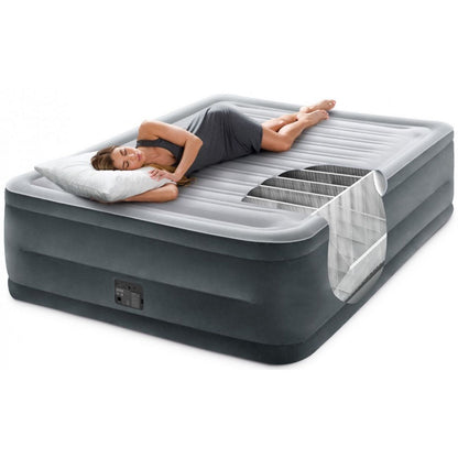 Intex 64418NP Nafukovací postel 152 x 203 x 56 cm - Dura-Beam Queen Comfort plush