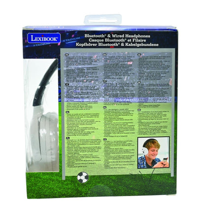 Lexibook 2v1 bluetooth skládací sluchátka Fotbal s limitem hlasitosti
