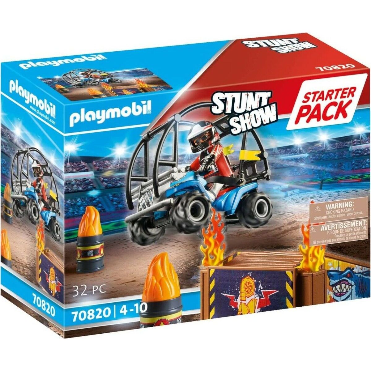 PLAYMOBIL® 70820 Starter Pack Kaskadérská show se čtyřkolkou a ohnivou rampou