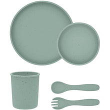 KikkaBoo Jídelní sada 5-dílná Platinum Silicone Sage