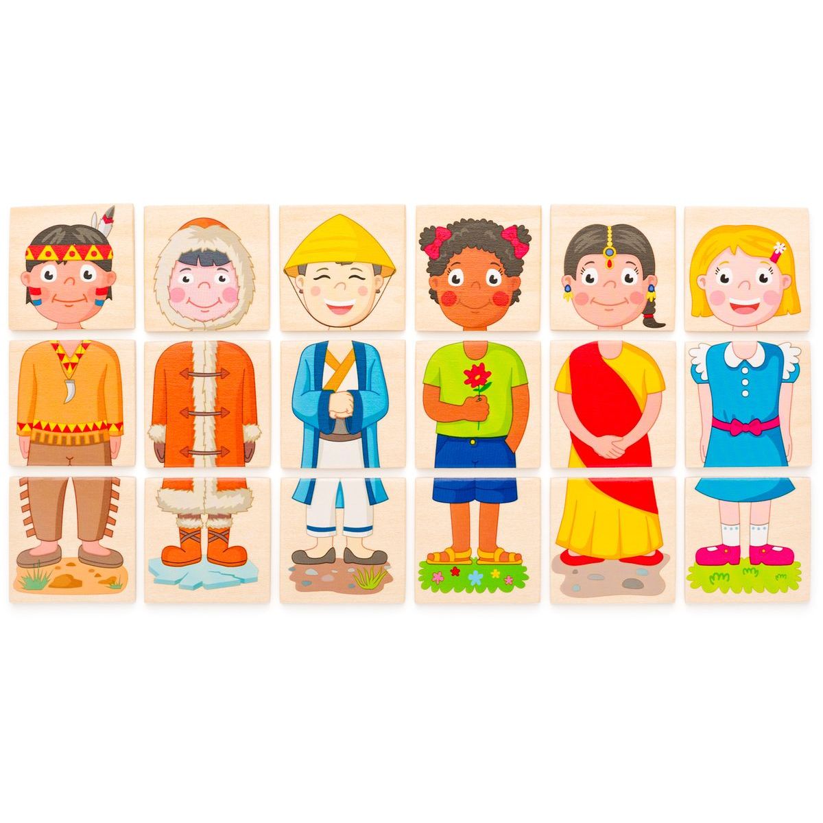 Woody Puzzle - Lidé a povolání z celého světa, v dř. krabičce