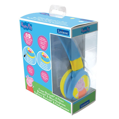 Lexibook 2v1 bluetooth skládací sluchátka Prasátko Peppa s limitem hlasitosti