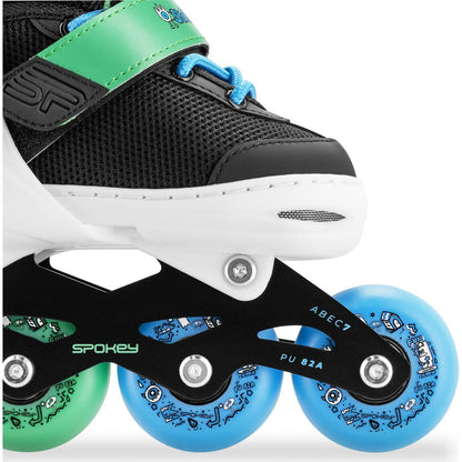 Spokey Joy Dětské kolečkové brusle, černo-modré, ABEC7 Carbon, vel. 31 - 34