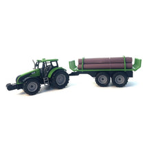 Alltoys Traktor na setrvačník s valníkem a se dřevem zelený