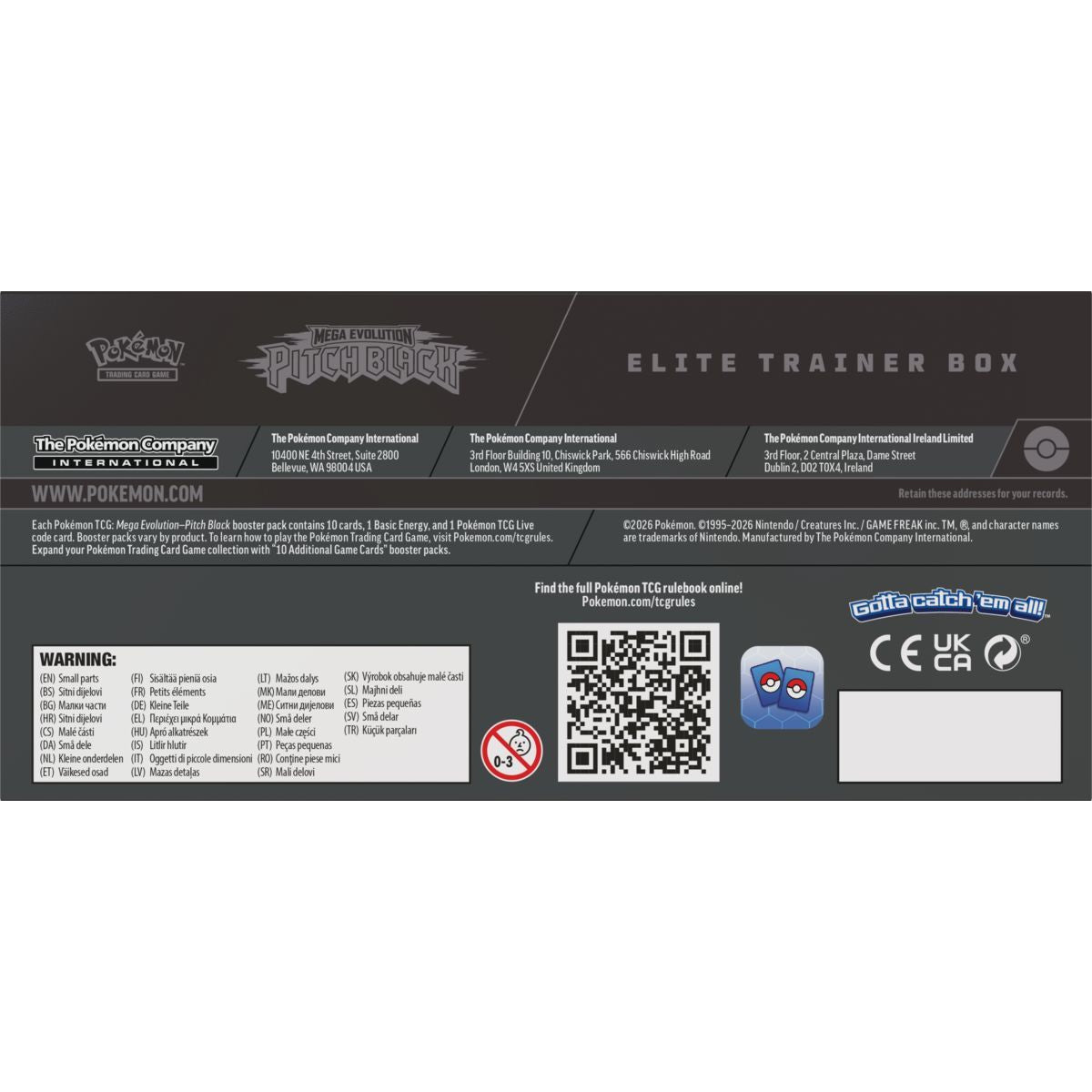 Pokémon TCG: ME05 Pitch Black - Elite Trainer Box - Case