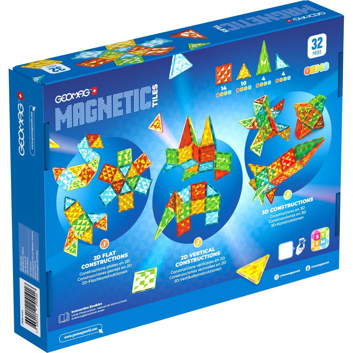 Geomag Magnetic Tiles 32 dílků