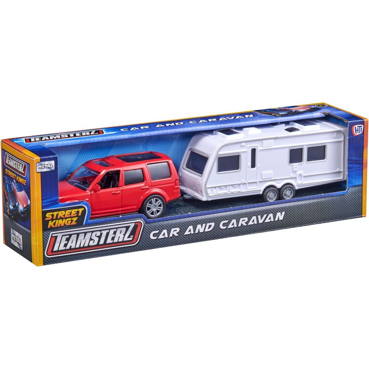 Halsall Teamsterz jeep s karavanem - stříbrný