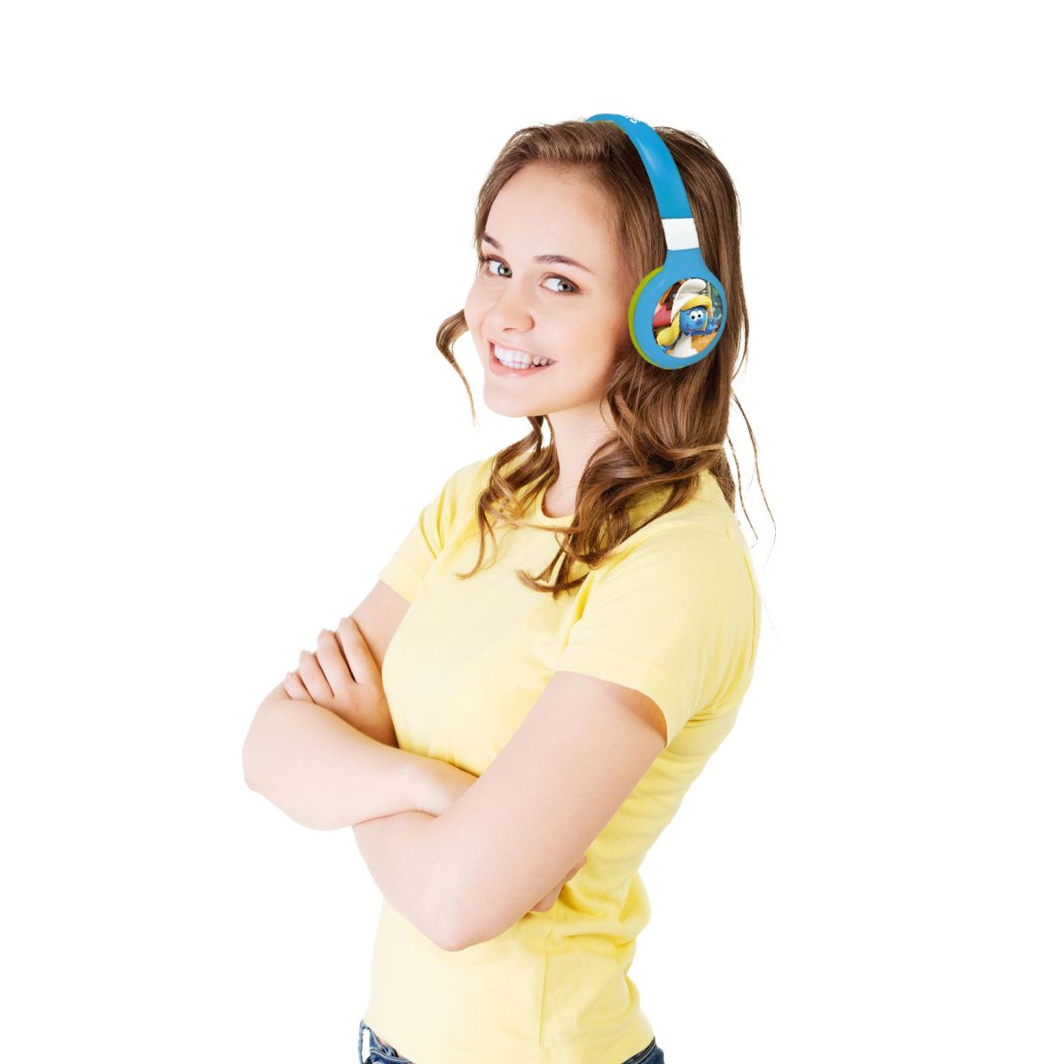 Lexibook 2v1 bluetooth skládací sluchátka Šmoulové s limitem hlasitosti