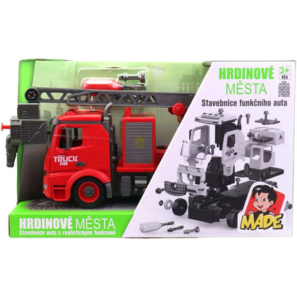 MaDe Auto hasiči k sestavení se světelnými a zvukovými efekty 30 cm