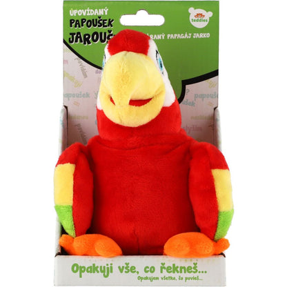 Teddies Plyšový papoušek Jaroušek opakující věty 18 cm