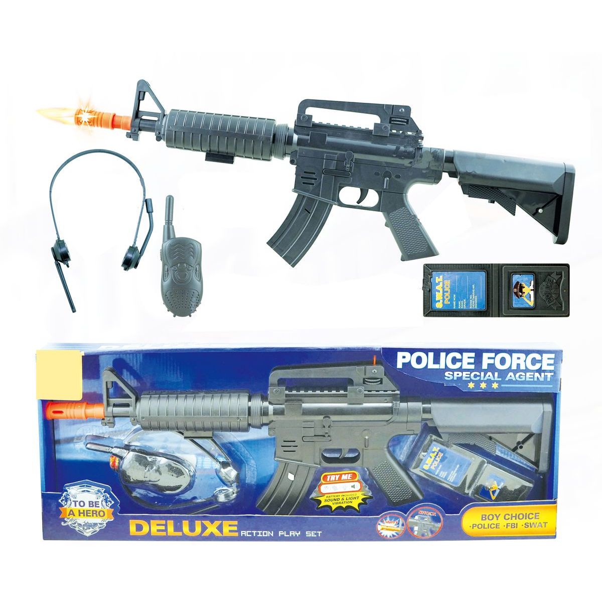 Sparkys POLICIE - Samopal s vysílačkou set 4 ks