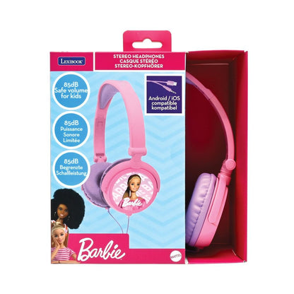 Lexibook Skládací drátová sluchátka Barbie s limitem hlasitosti