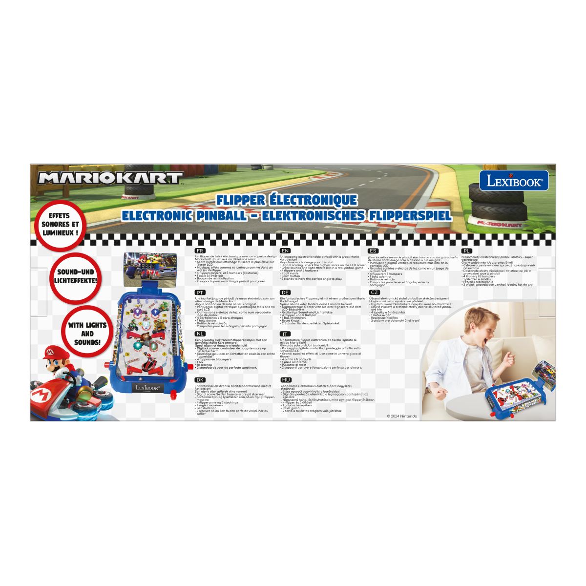Lexibook Elektronický stolní pinball Mario Kart
