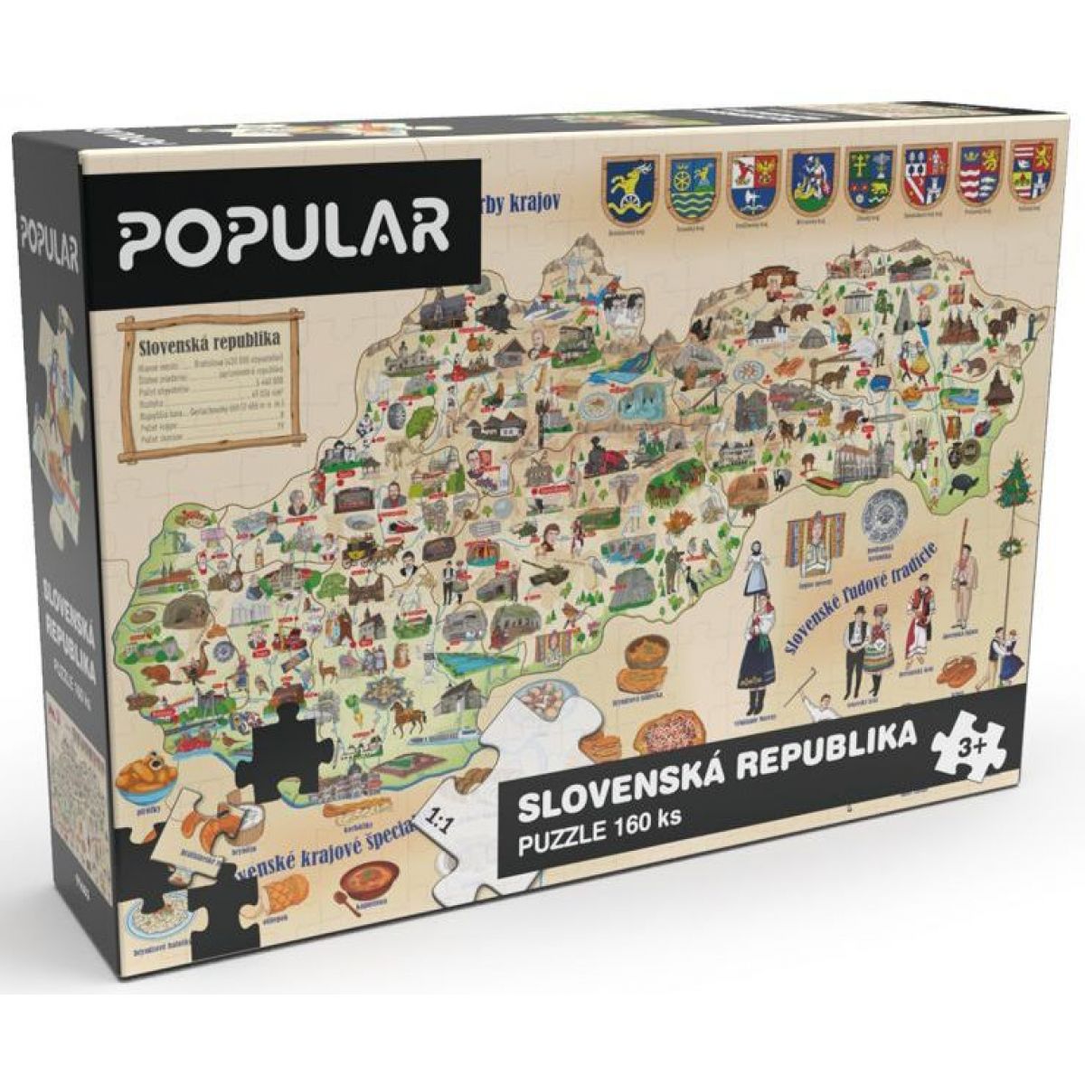 Popular Puzzle Mapa Slovenska 160 dílků