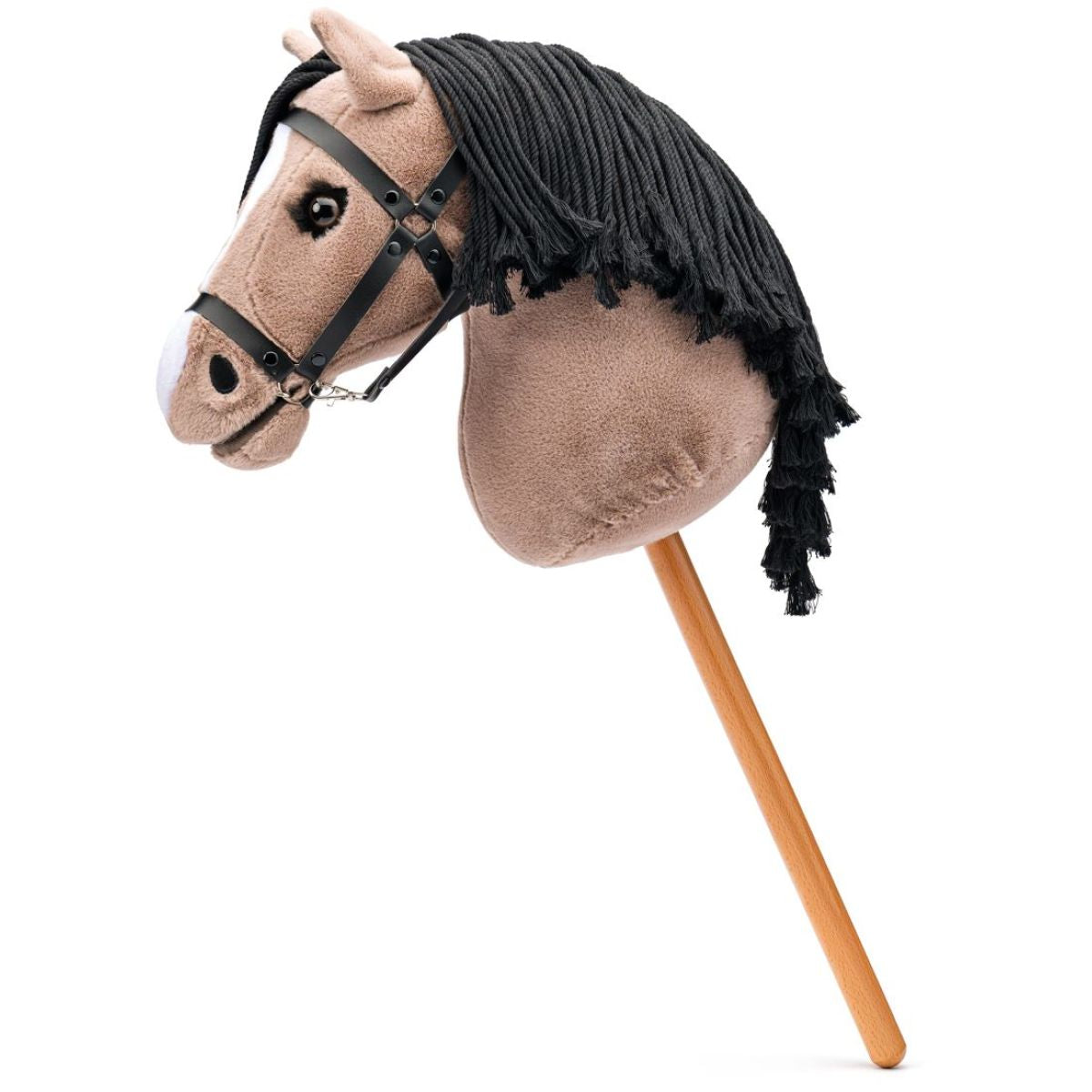 Faunica Hobby horse Lady Anne, hnědo-béžová klisna s řasami na tyči, provázková hříva