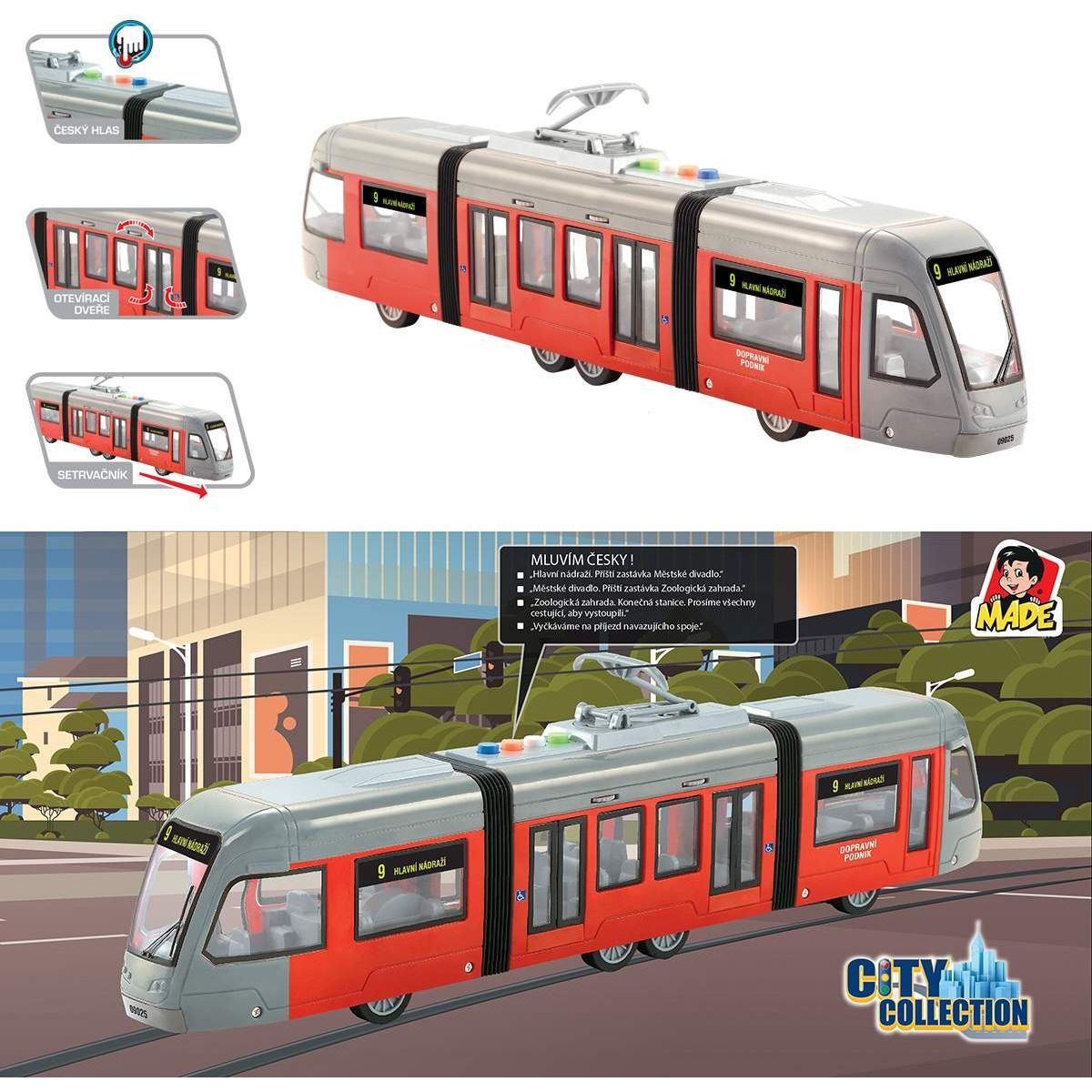 Tramvaj na setrvačník se světlem a hudbou