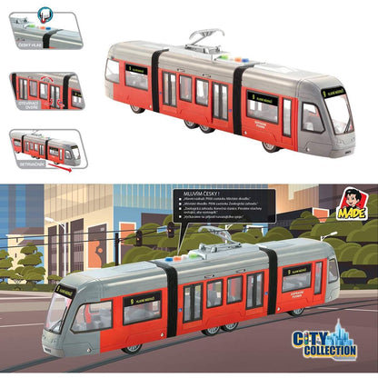 Tramvaj na setrvačník se světlem a hudbou