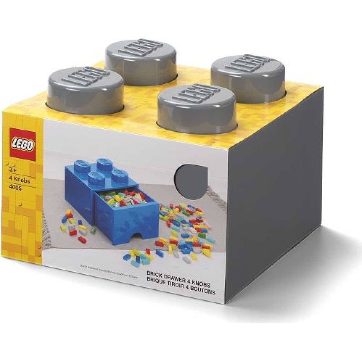 LEGO® úložný box 4 s šuplíkem 25 x 25 x 18 cm - Tmavě šedá