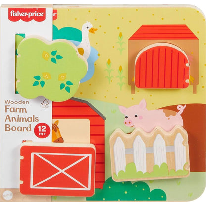 Fisher-Price Dřevěná hra na schovávanou zvířátka