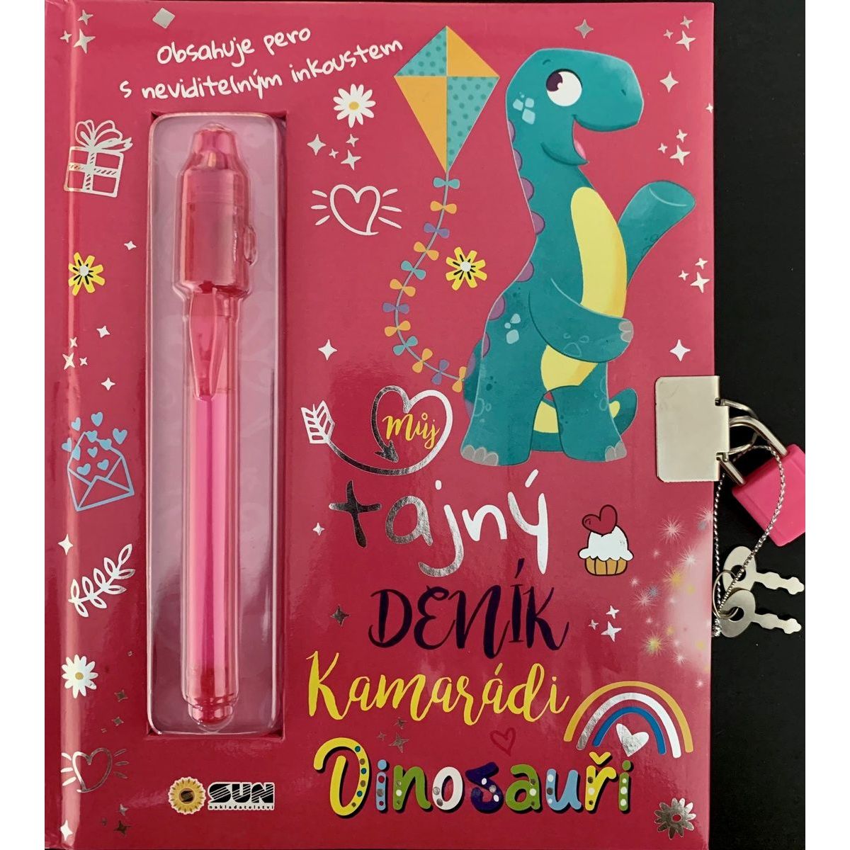 SUN Můj tajný deník na klíček: Dinosauři - růžový