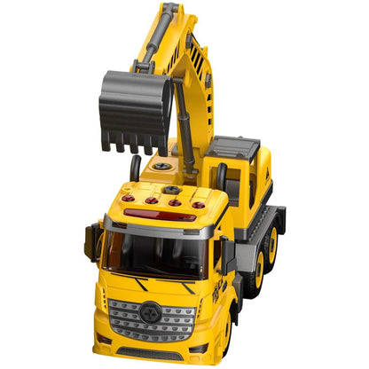 MaDe Auto bagr k sestavení se světelnými a zvukovými efekty 32 cm