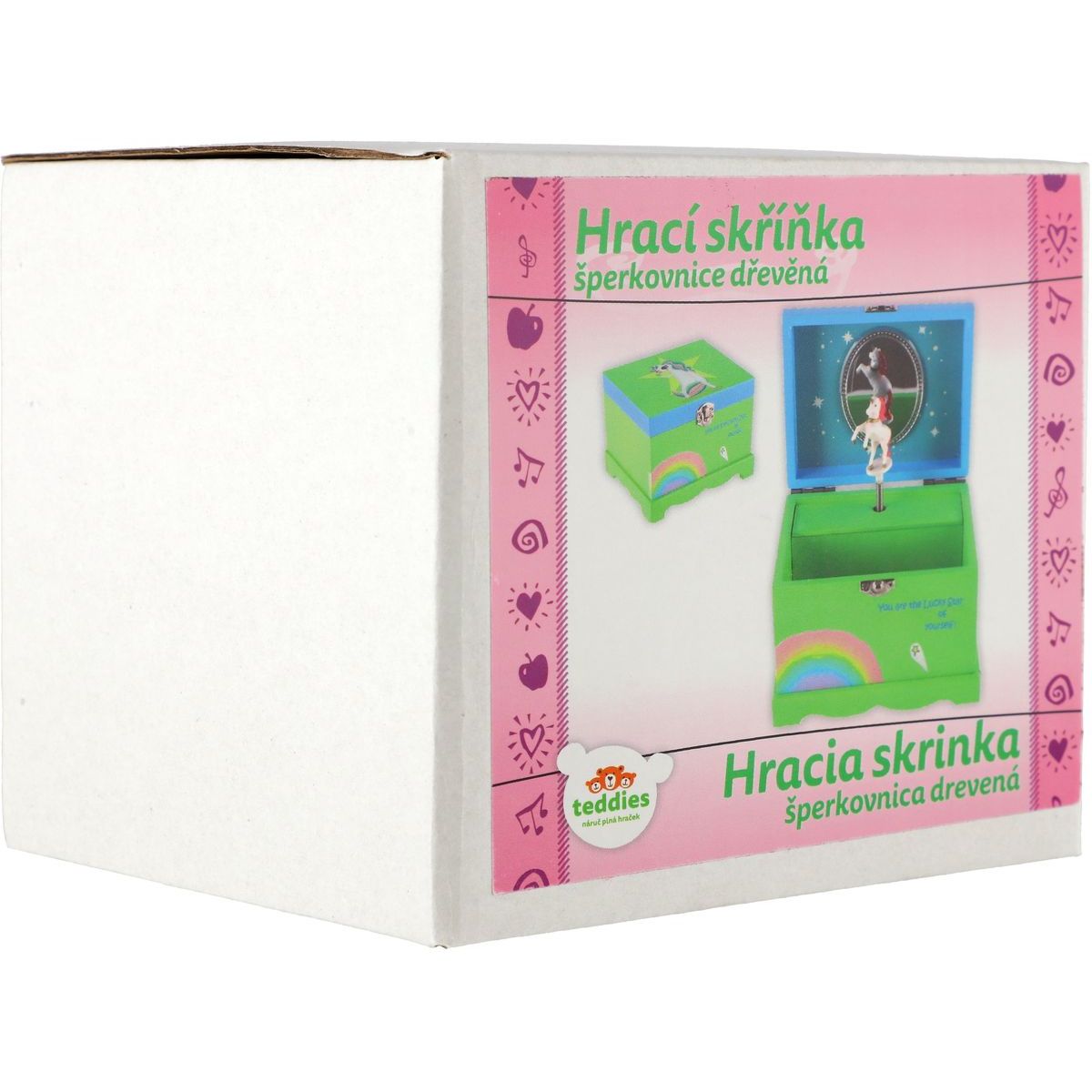Dřevěná šperkovnice jednorožec hrající