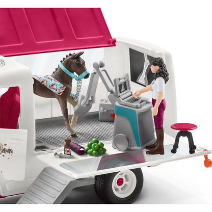 Schleich 42439 Mobilní veterinární klinika s klisnou a ošetřovatelem, new - Poškozený obal