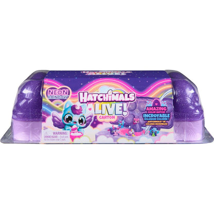 Hatchimals karton zvířátek neónová duha
