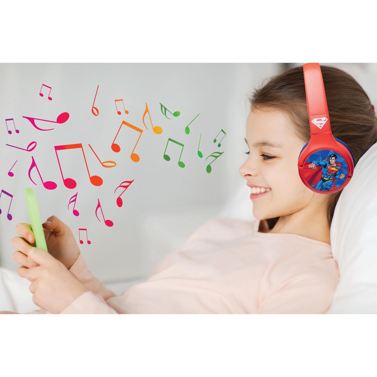 Lexibook 2v1 bluetooth skládací sluchátka Superman s limitem hlasitosti