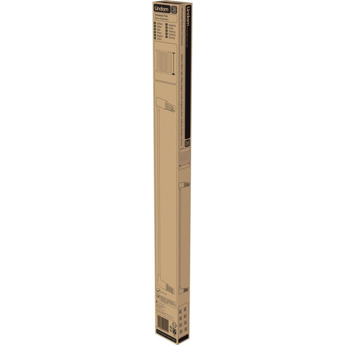 Lindam Rozšíření dětské zábrany SS Deco 7 cm stříbrná