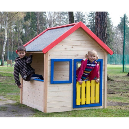 Woody Zahradní domeček dřevěný s barevným lemováním - Poškozený obal