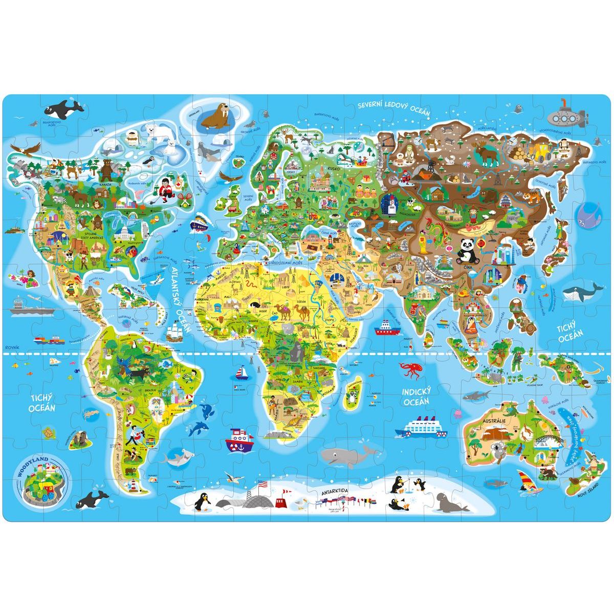 Popular Puzzle Mapa světa 160 dílků CZ verze