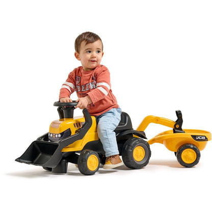 Falk Odstrkovadlo - traktor JCB s přívěsem a přední-zadní lžící