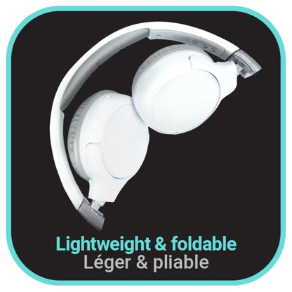 Lexibook 2v1 bluetooth skládací sluchátka bílá