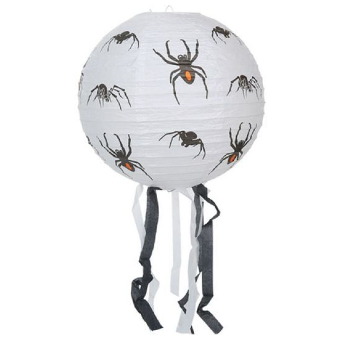 Teddies Lampion koule Halloween se střapci papír průměr 30cm v sáčku (bez hůlky) 3 druhy karneval