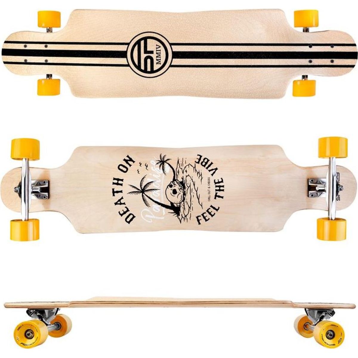 Spokey Longbay Longboard 94 x 23,5 cm ABEC7 - Poškozený obal