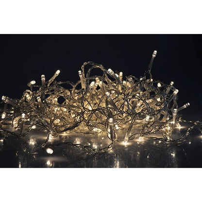 LED vánoční závěs, rampouchy, 120 LED, 3 m x 0,7m, přívod 6m, venkovní, teplé bílé světlo
