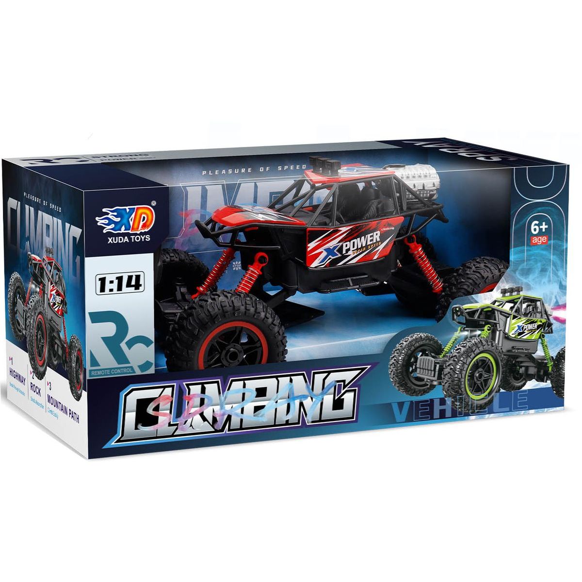 Terénní auto 1:14 RC červené